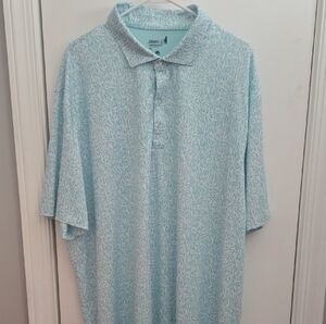 johnnie-O Light Blue Patterned Polo Shirt